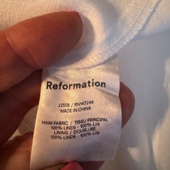 Reformation Brodie Linen Dress Size 12 White Fairycore Beachy Cruise Event New - Picture 7 of 9